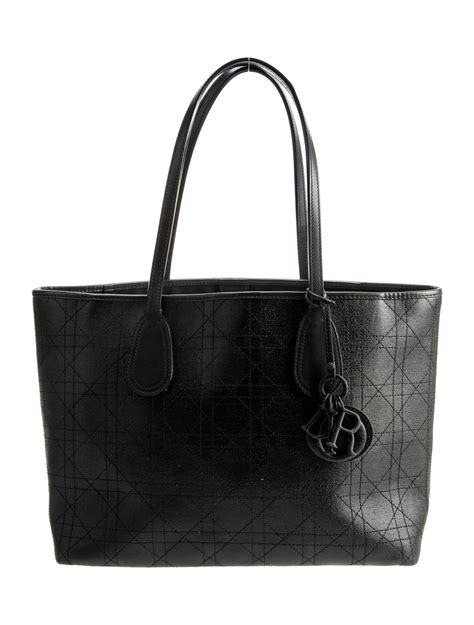 dior panarea medium tote black|Black Cannage Tweed with Gold.